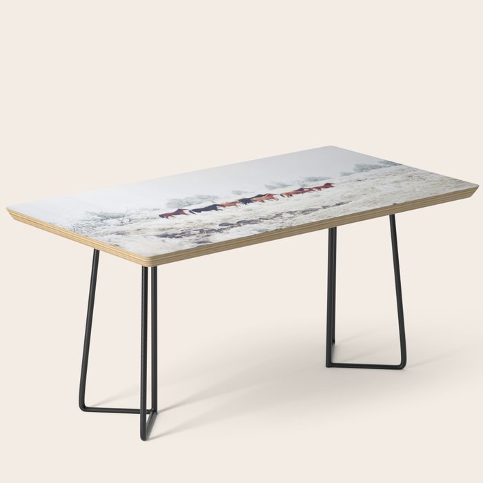 Winter Horse Herd Coffee Table Gallery Image 1