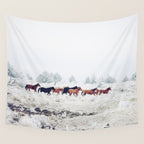 Winter Horse Herd Wall Tapestry Gallery Image 4
