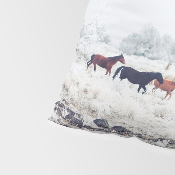 Winter Horse Herd Pillow Sham Gallery Image 4