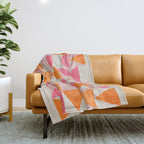 Hot Pink Orange Modern Geometric Artwork Throw Blanket Gallery Image 1