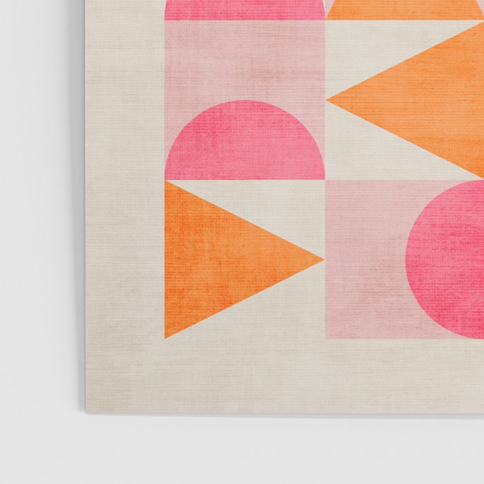 Hot Pink Orange Modern Geometric Artwork Poster Gallery Image 3