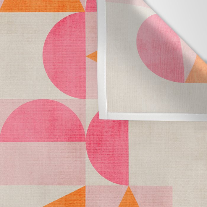 Hot Pink Orange Modern Geometric Artwork Wall Tapestry Gallery Image 3