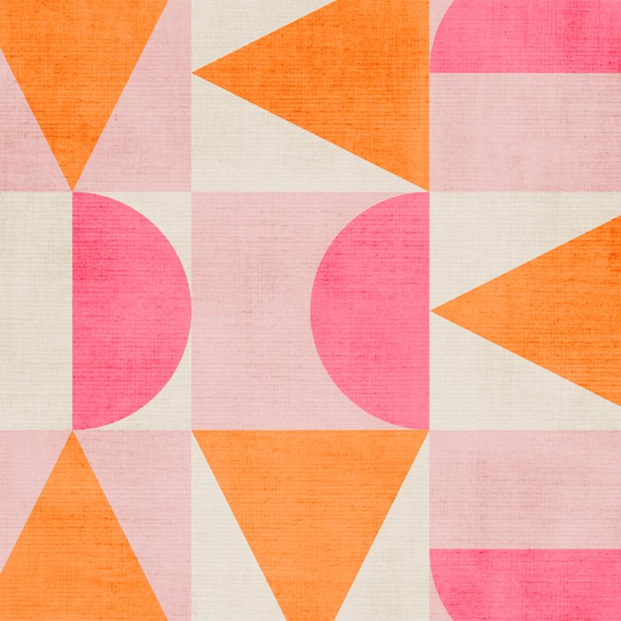 Hot Pink Orange Modern Geometric Artwork Coffee Mug Gallery Image 2
