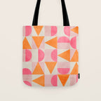 Hot Pink Orange Modern Geometric Artwork Tote Bag Gallery Image 1