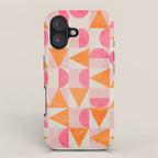 Hot Pink Orange Modern Geometric Artwork iPhone Case Gallery Image 1