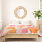 Hot Pink Orange Modern Geometric Artwork Duvet Cover Gallery Image 3