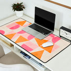 Hot Pink Orange Modern Geometric Artwork Desk Mat Gallery Image 2
