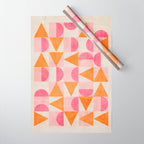 Hot Pink Orange Modern Geometric Artwork Wrapping Paper Gallery Image 1