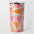 Hot Pink Orange Modern Geometric Artwork Travel Mug Gallery Image 1