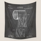 Toilet Paper Patent - Bathroom Art - Black Chalkboard Wall Tapestry Gallery Image 4