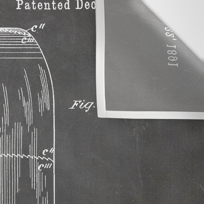 Toilet Paper Patent - Bathroom Art - Black Chalkboard Wall Tapestry Gallery Image 3