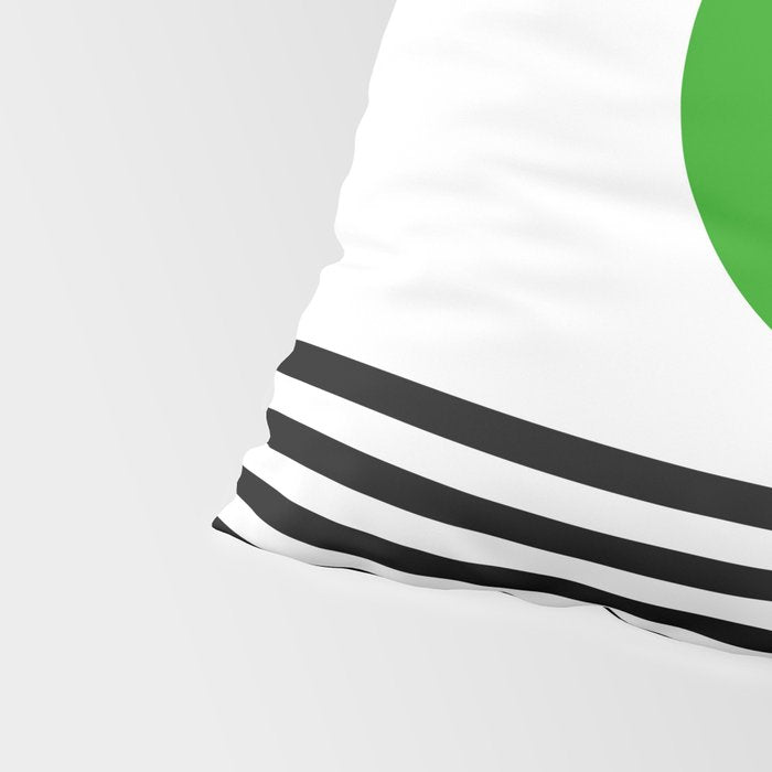 Mid-century Modern Lime Green Minimalist Sunset Over Striped Waves Pillow Sham Gallery Image 4