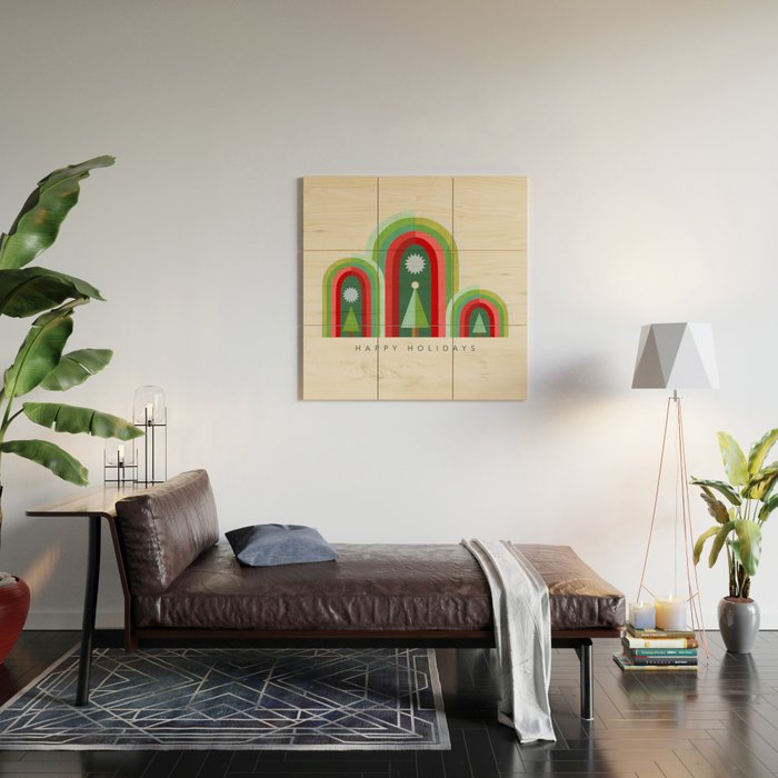 Rainbow Christmas Arches Wood Wall Art Gallery Image 2