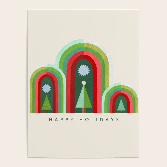 Rainbow Christmas Arches Poster Gallery Image 4