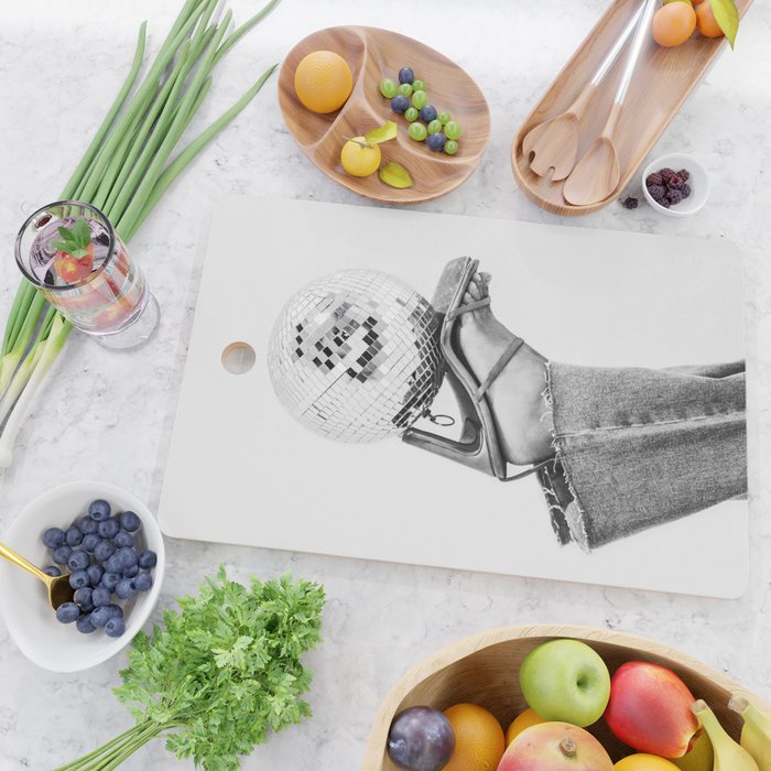 Disco Heels Trend Black White  Photo Art Cutting Board Gallery Image 2