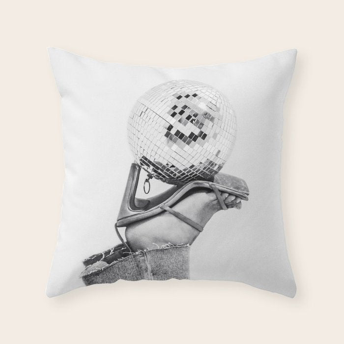 Disco Heels Trend Black White  Photo Art Throw Pillow Gallery Image 6
