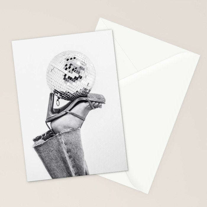 Disco Heels Trend Black White  Photo Art Stationery Card Gallery Image 2