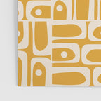 Mid Century Modern Piquet Abstract Multi Pattern Golden Ochre Mustard and Beige  Poster Gallery Image 3