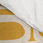 Mid Century Modern Piquet Abstract Multi Pattern Golden Ochre Mustard and Beige  Comforter Gallery Image 4