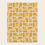 Mid Century Modern Piquet Abstract Multi Pattern Golden Ochre Mustard and Beige  Poster Gallery Image 4