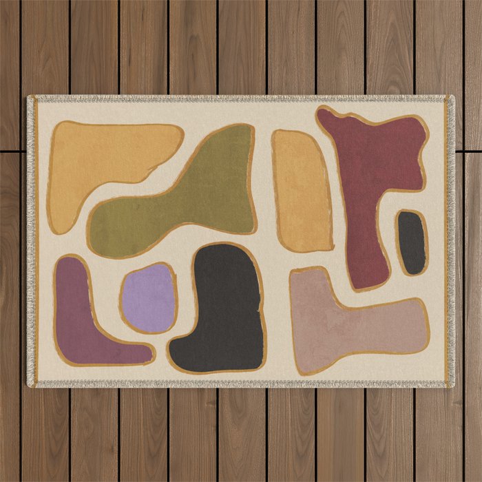 Modern Abstract Minimal Shapes 123 Outdoor Rug Gallery Image 1