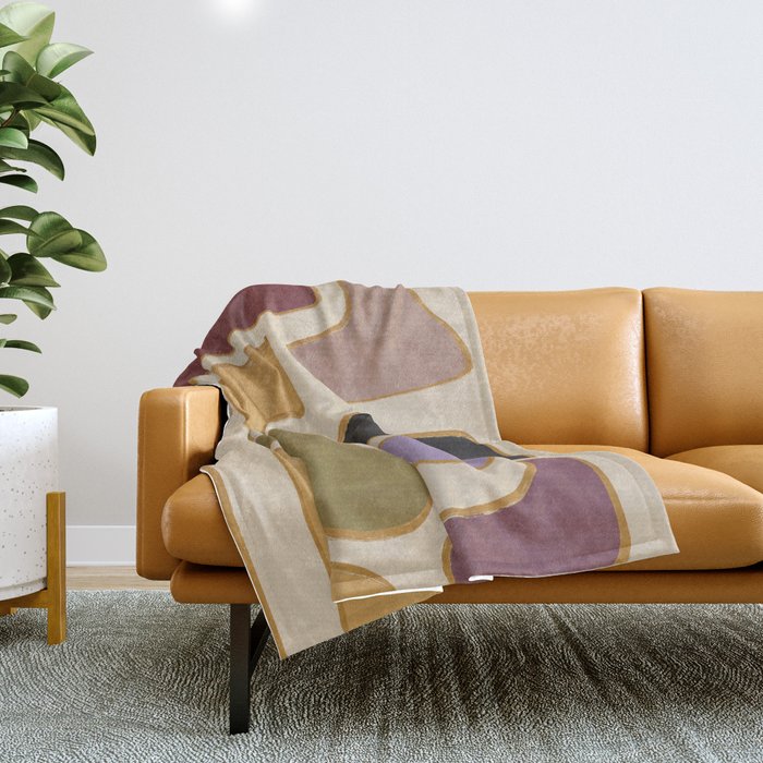 Modern Abstract Minimal Shapes 123 Throw Blanket Gallery Image 1