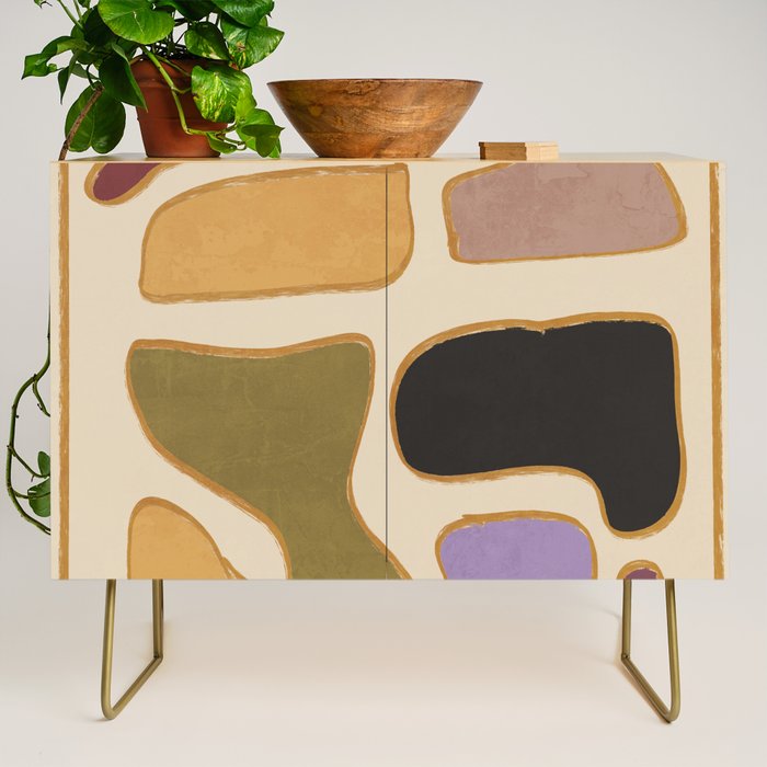 Modern Abstract Minimal Shapes 123 Credenza Gallery Image 1