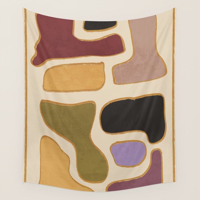 Modern Abstract Minimal Shapes 123 Wall Tapestry Gallery Image 1