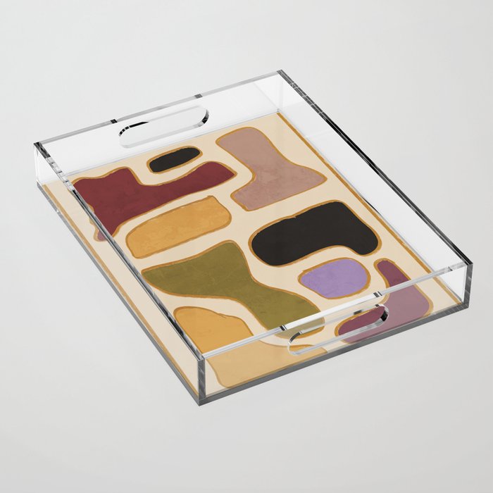 Modern Abstract Minimal Shapes 123 Acrylic Tray Gallery Image 1
