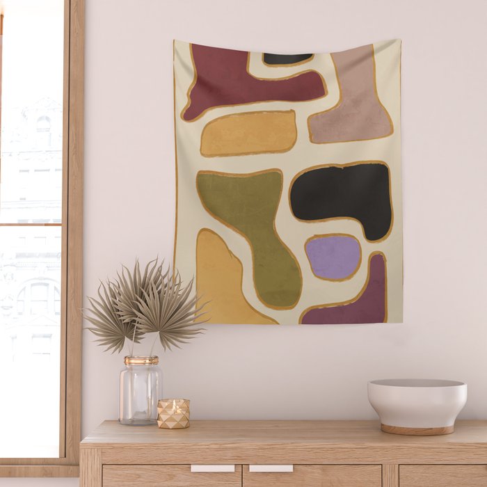 Modern Abstract Minimal Shapes 123 Wall Tapestry Gallery Image 2
