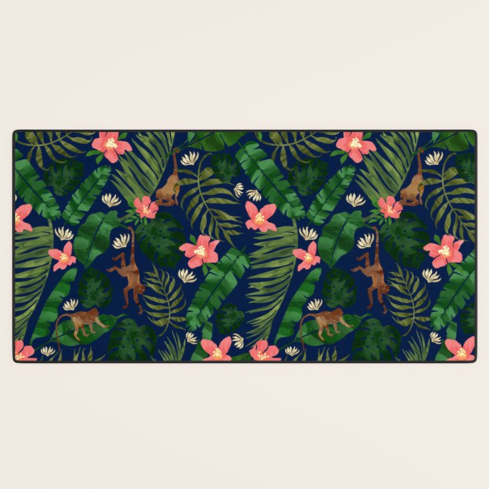 Tropical Garden - Dark Blue Desk Mat Gallery Image 3