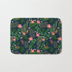 Tropical Garden - Dark Blue Bath Mat Gallery Image 1