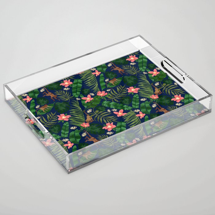 Tropical Garden - Dark Blue Acrylic Tray Gallery Image 1