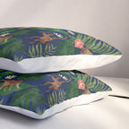 Tropical Garden - Dark Blue Pillow Sham Gallery Image 3