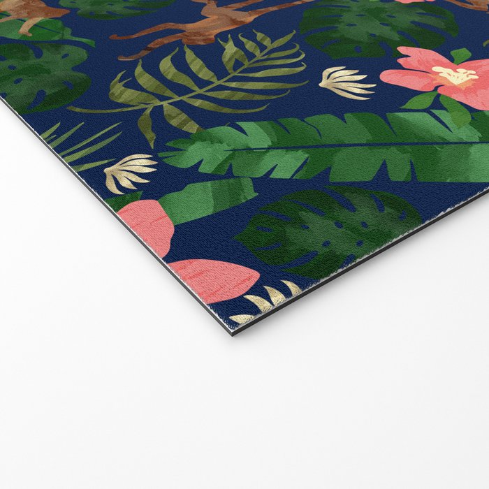 Tropical Garden - Dark Blue Welcome Mat Gallery Image 2