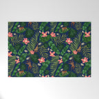 Tropical Garden - Dark Blue Welcome Mat Gallery Image 1