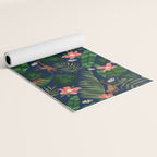 Tropical Garden - Dark Blue Yoga Mat Gallery Image 2