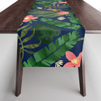 Tropical Garden - Dark Blue Table Runner Gallery Image 1