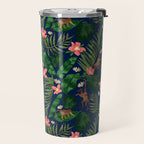 Tropical Garden - Dark Blue Travel Mug Gallery Image 2