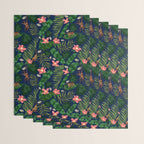 Tropical Garden - Dark Blue Wrapping Paper Gallery Image 3