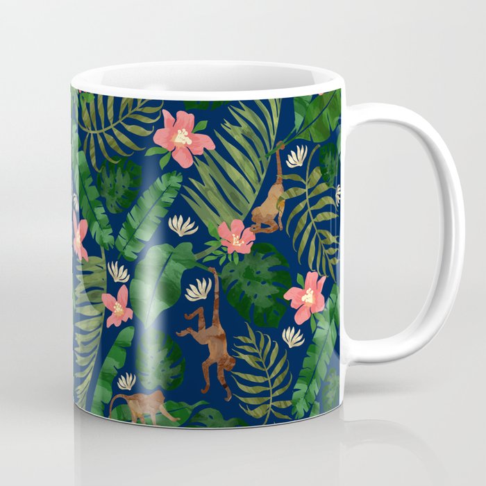 Tropical Garden - Dark Blue Coffee Mug Gallery Image 1