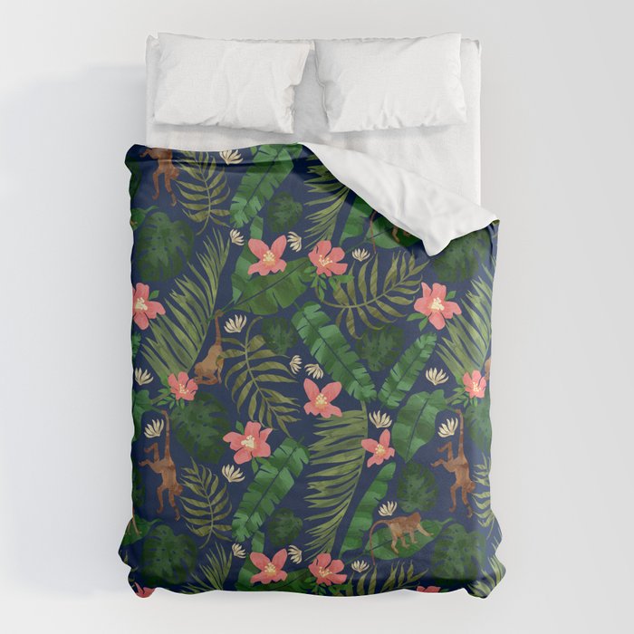 Tropical Garden - Dark Blue Duvet Cover Gallery Image 6