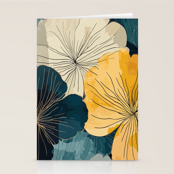 Floral Navy Honey Stationery Card Gallery Image 2
