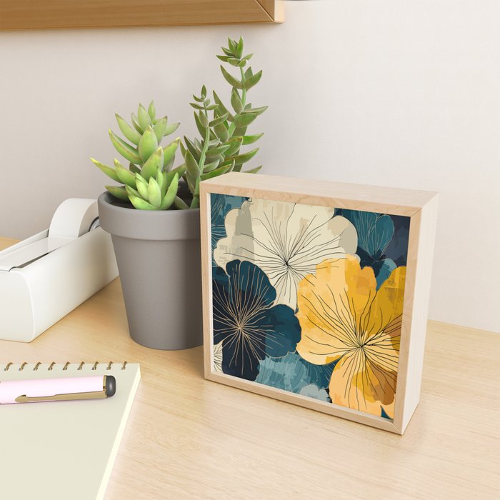 Floral Navy Honey Mini Art Print Gallery Image 2