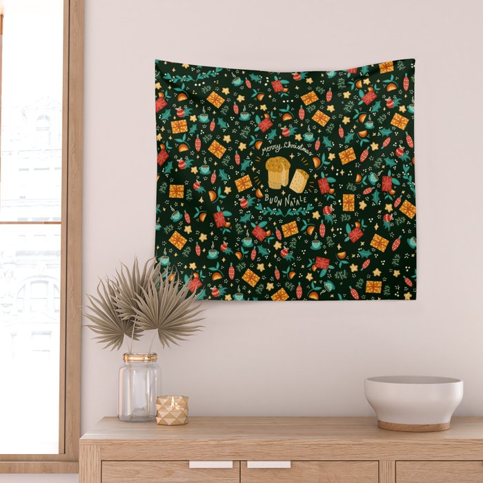 Merry Christmas panettone  Wall Tapestry Gallery Image 2