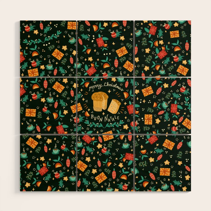 Merry Christmas panettone  Wood Wall Art Gallery Image 1