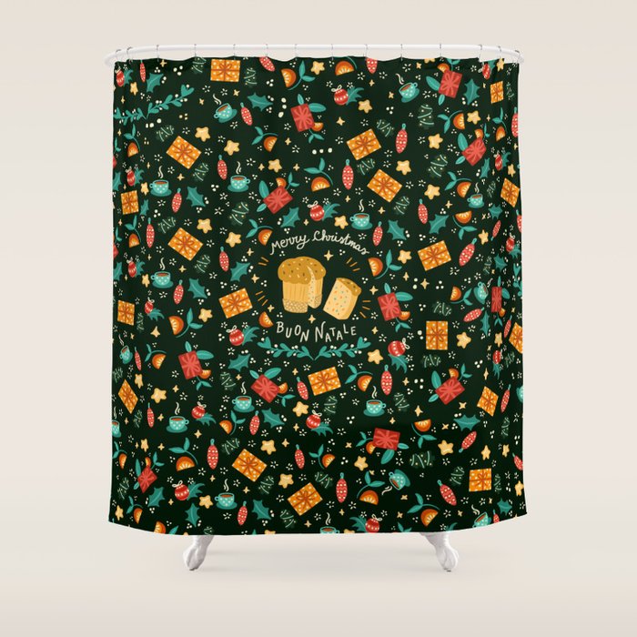 Merry Christmas panettone  Shower Curtain Gallery Image 1