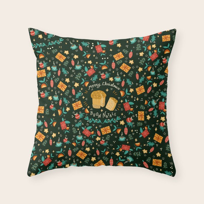 Merry Christmas panettone  Throw Pillow Gallery Image 1
