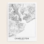 Charleston White Map Poster Gallery Image 4