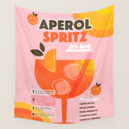Retro Cocktail Nº1 Aperol Spritz Wall Tapestry Gallery Image 4